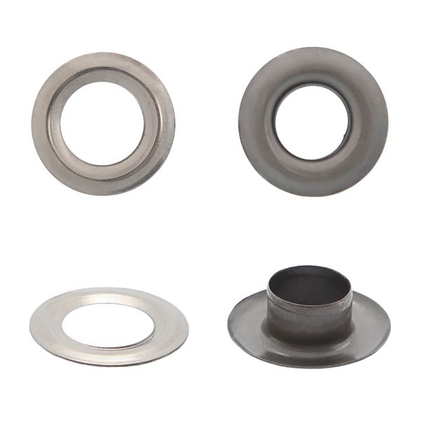 Люверсы металл ⌀_9.2 мм (внутр.), h6.32 мм (внутр.), №24, сталь, New Star, чер.никель, уп≈1000 шт