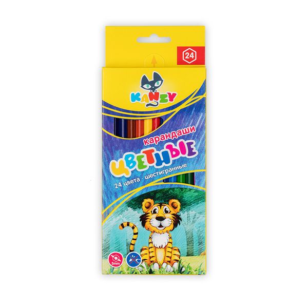 Набор цветных карандашей CP-2024 заточенный 4х24 цв. /РП/, Набор цветных карандашей CP-2024 заточенный 4х24 цв. /РП/, Kanzy CP-2024