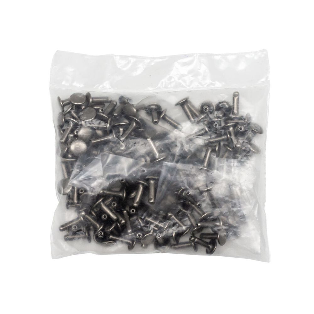 Хольнитены сумочные ⌀7 мм, h=9 мм, двухсторонние, BIG, темное серебро, 100 шт