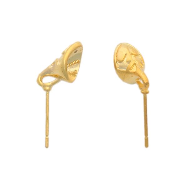 Основа для серег, 9х21,5 мм, упак., 2 шт, Астра, золото