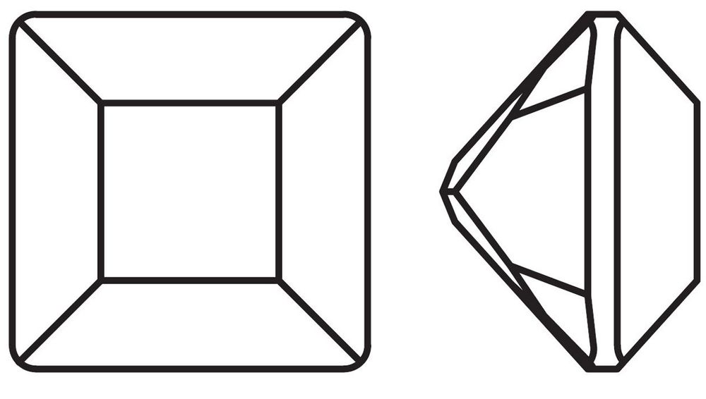 Стразы стекло 6х6 мм, 12 шт, белый (crystal), Preciosa 435-23-615