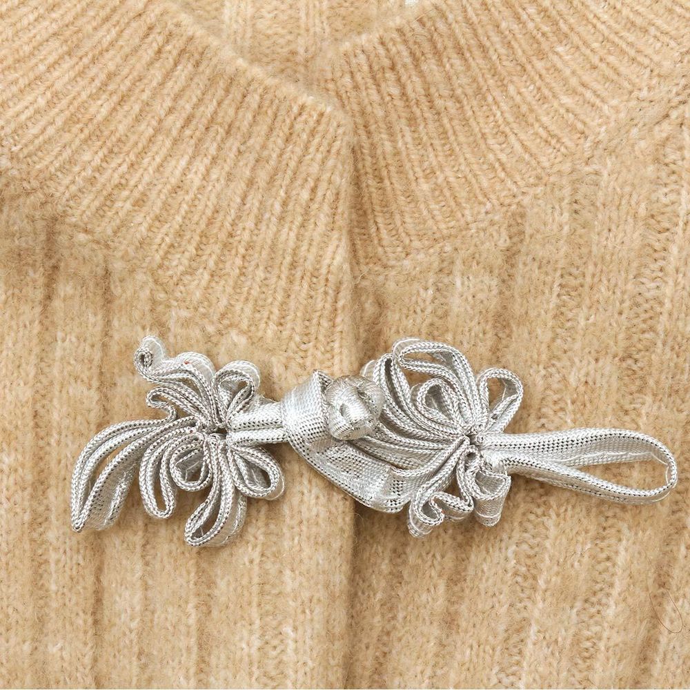 Сутажная застежка, 9 см (серебро), NO.3, 5 шт