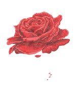 Алмазная (кристальная) мозаика Фрея, на подрамнике Красная роза, 30х40 см