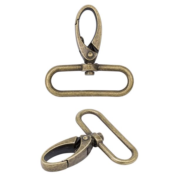 Карабин металл 40 мм (48х52 мм), цв.латунь, 20 шт