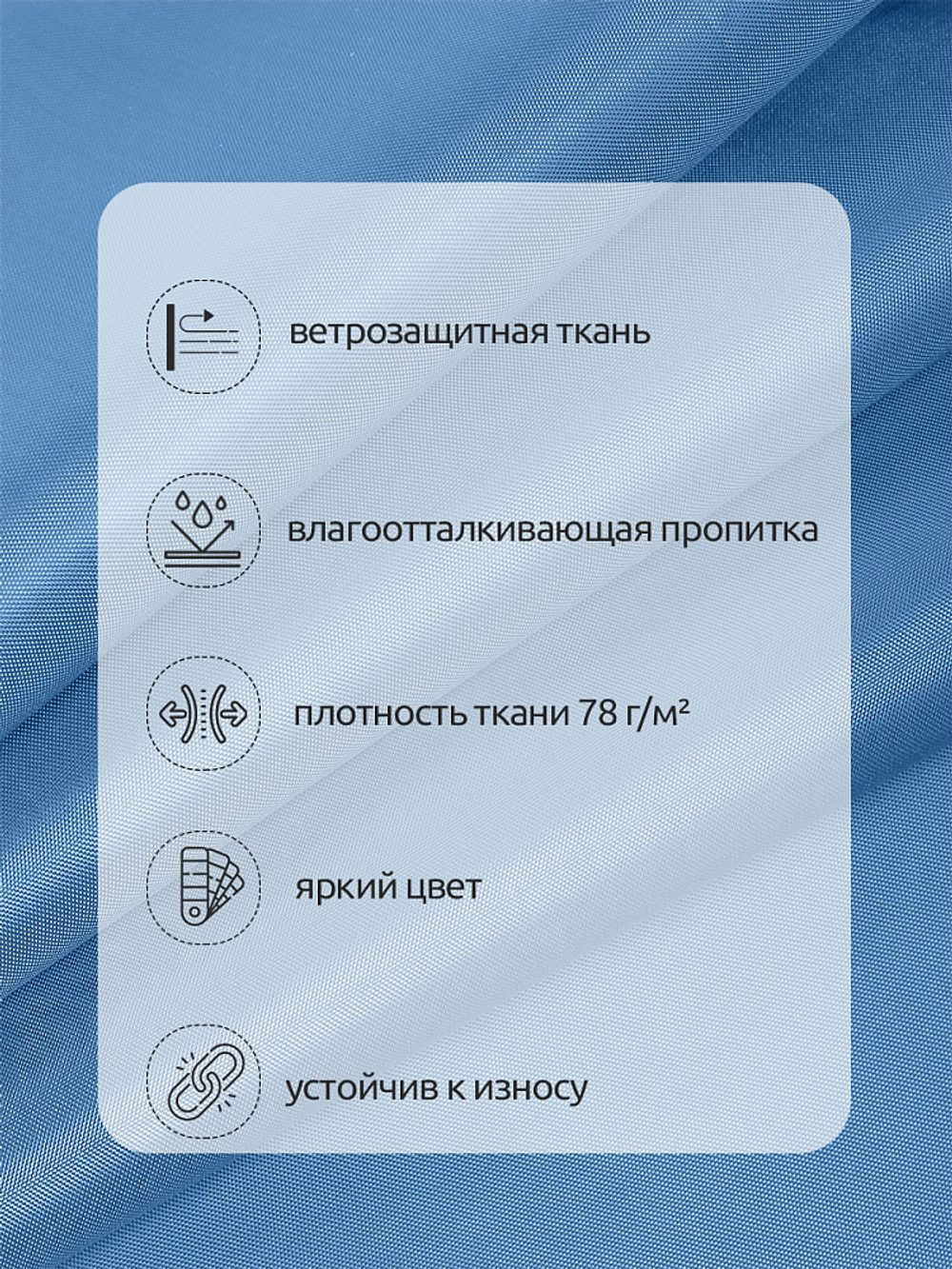 Оксфорд 200D PU1000 78 г/м², 150 см / 10 метров, ОКС.TBY200D.S066.10, S066 голубой
