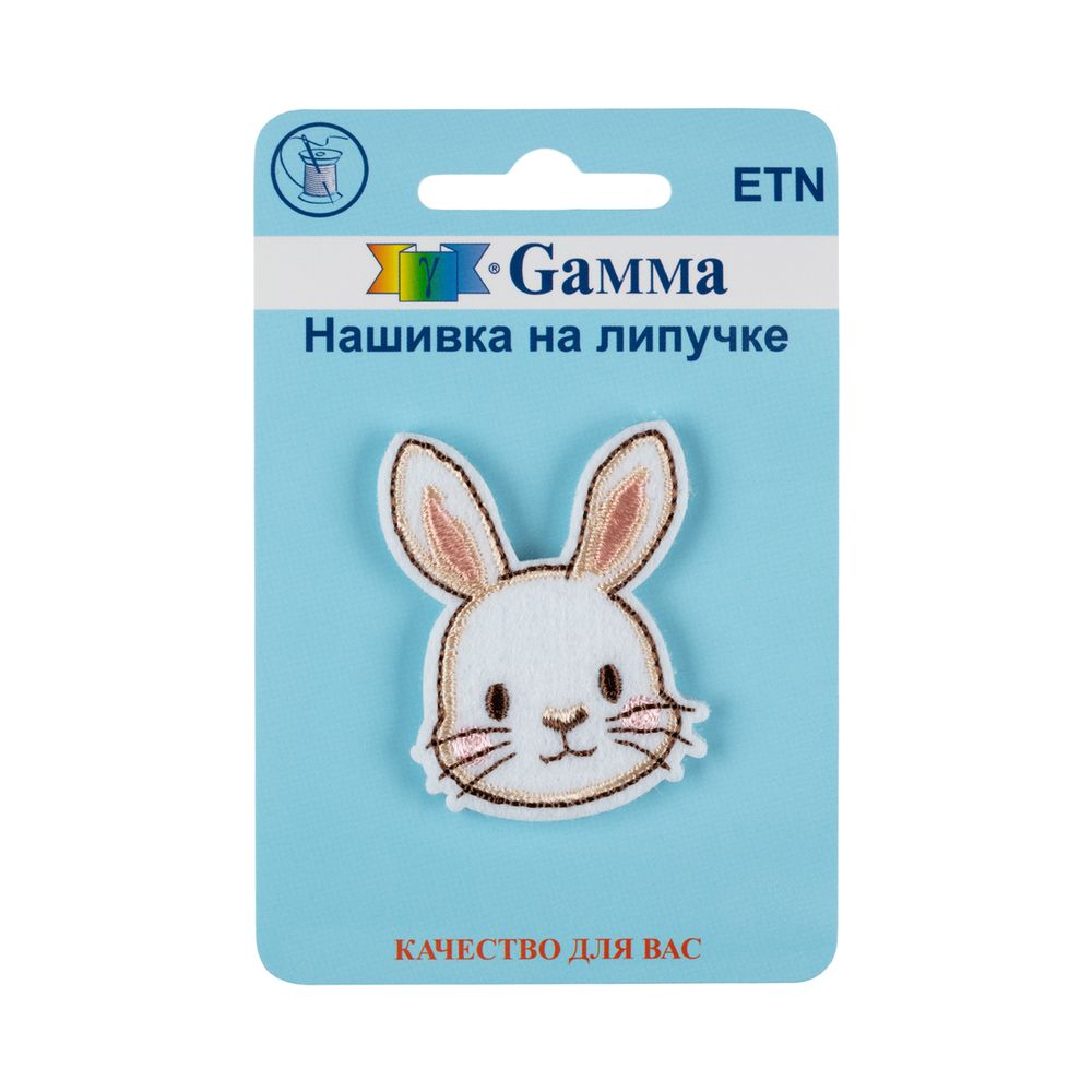 Нашивка на липучке, 1 шт, 01-003 Зайка 4.5х3.6 см, Gamma ETN