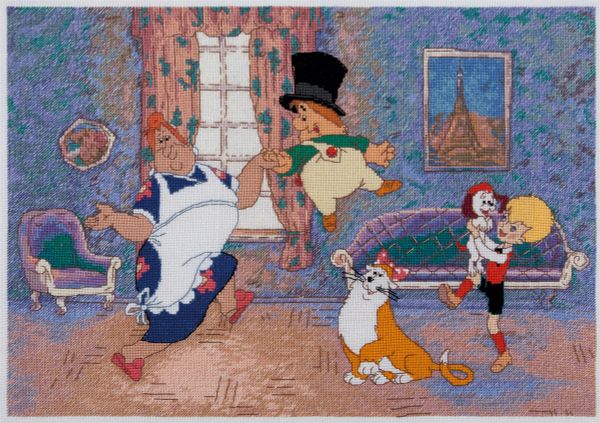 Набор для вышивания нитками Panna CMF-D-7543, В веселой компании, 32х23 см