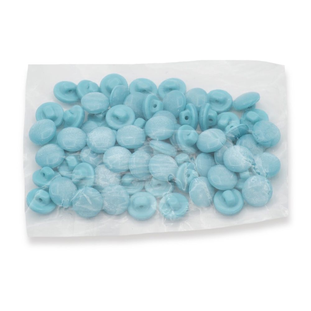 Пуговицы на ножке 18L (11мм), пластик (col.17 голубой), 72 шт, CR P-45