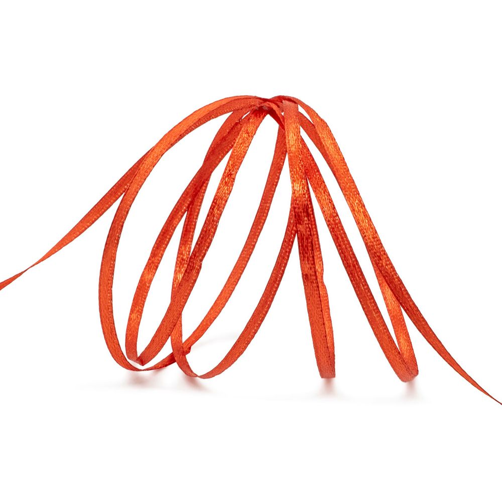 Лента атласная 2-сторонняя 3.0 мм / 100±2 метров, (025 алый), Globus