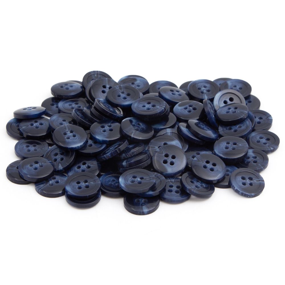 Пуговицы 4 прокола мужская костюмные 543294/4 24 (5422 синий/глянц.), 100 шт