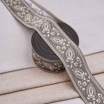 Лента (тесьма-бордюр) жаккардовая 60.0 мм / 25±1 метров, 5 бежевый, 3AR2679