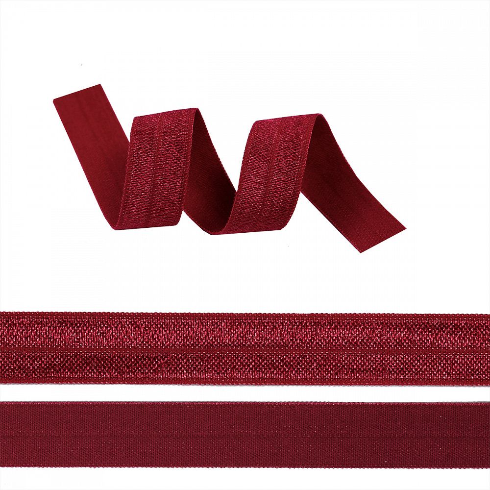 Резинка бельевая (окантовочная) блестящая 15.0 мм / 1000 метров, темно-красный S059