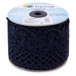 Кружево гипюр (плетёное) 88 мм / 10 м, т.синий, Gamma GGM-8801