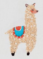 Набор для вышивания нитками Panna, Живая картина, Лама, 4х6 см