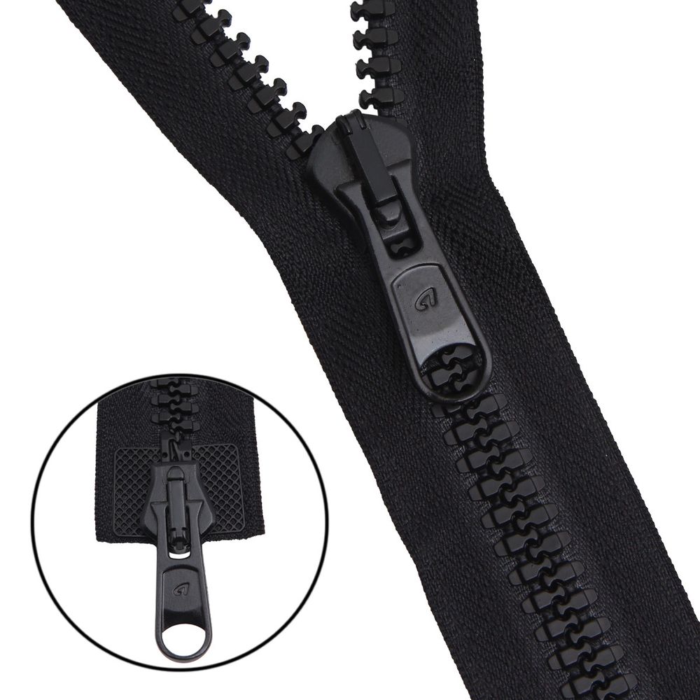 Молния трактор Arta Т8 (8 мм) 2 зам., разъем., 100 см, ОПТ. УП., 25 шт, 077 черный