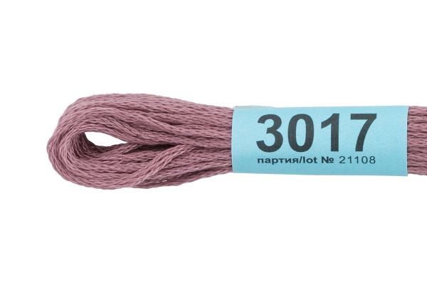 Мулине Gamma 100% хлопок, цв.3017 сливовый, 24 мотка по 8 метров