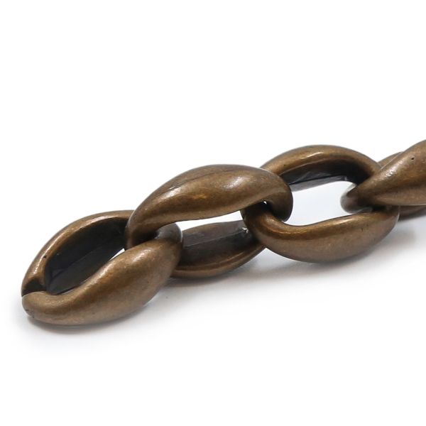 Цепь пластик 10 см, размер звена 23х15 мм, латунь