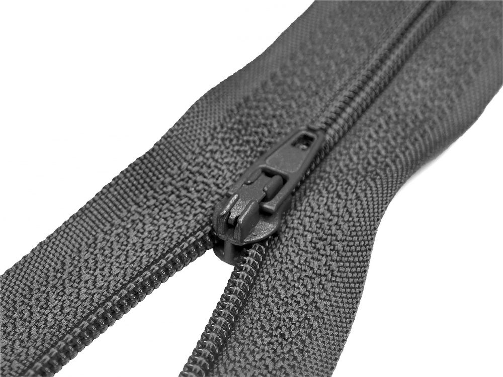 Молния спираль (витая) (цв.SBS) брючная Т3 (3 мм) 1 зам., н/раз., 18 см, автомат, S-392 графит, 100 шт