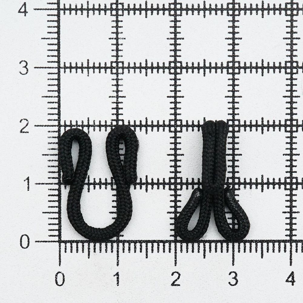 Крючки пришивные в оплетке 18х35 мм, цв.черный, 100 шт