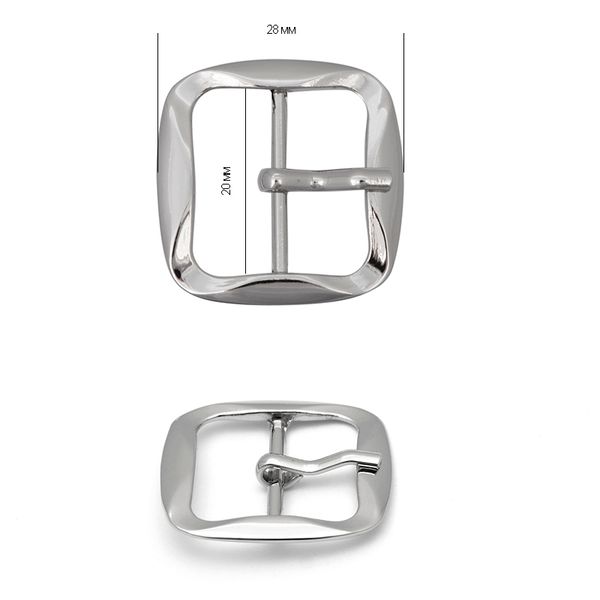 Пряжка ременная металл 28х28 мм, внутр. размер 20 мм, TBY.1669, цв. никель уп.20 шт