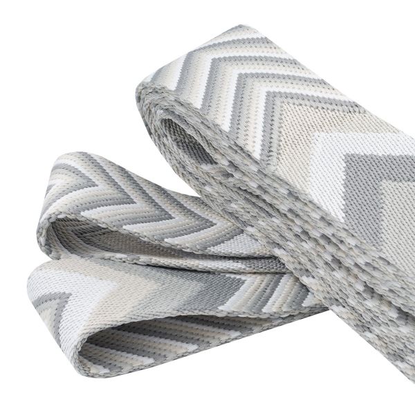 Стропа (ременная лента) 38 мм / 3 метра, [40 г/пог.м], с принтом 2-сторонняя, D144 серый/белый, 3Al354
