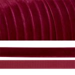 Лента бархатная (тесьма) 10.0 мм / 20±1 метров, нейлон, бордо