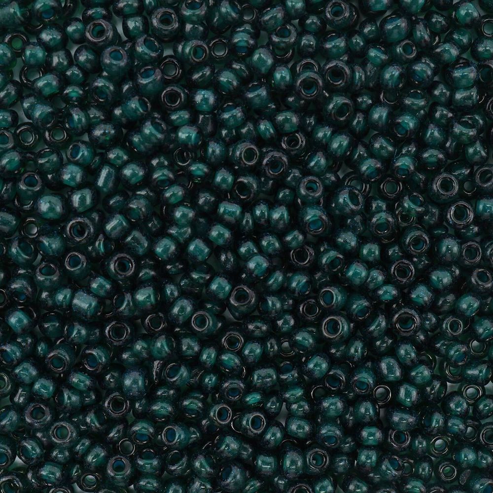 Бисер Astra&amp;Craft 11/0 (2.1 мм), 200 г (10х20 г), цв. 23А-2 т. изумруд/прозрачный с цветным центром