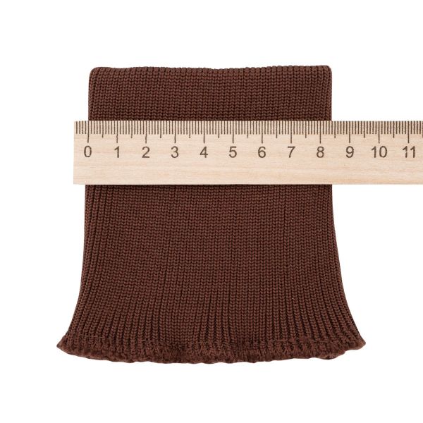 Манжеты трикотажные 9.0х9.5 см, 1 пара, средней плотности 14 кл, 1х1, 8098 коричневый