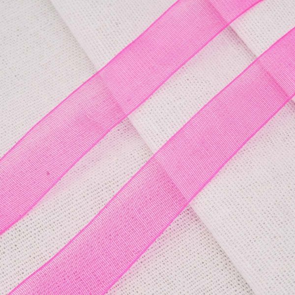 Лента капроновая (органза) 15.0 мм / 22.86±1 метров, 14 розовая фуксия