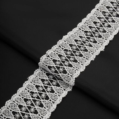 Кружево гипюр (плетёное) 50 мм / 13.7 метров, белый, 3AR1425