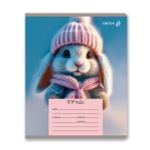 Тетрадь ученическая школьная, выборочный лак, A5 18 л. на скобе 65 г/м², белизна 100% 20 шт линия, 01453 Лапки в шапках, Светоч Т185