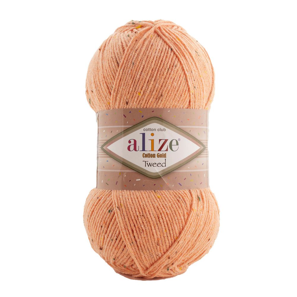 Пряжа Alize (Ализе) Cotton Gold Tweed / уп.5 мот. по 100 г, 330м, 120 персиковый A