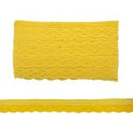 Кружево вязаное (тесьма) 33 мм, х/б, JD013 желтый, 20 м