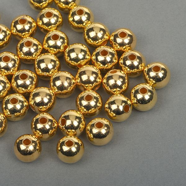 Бусины пластик ⌀12 мм, цв.золотой уп.50 г, Magic4Hobby