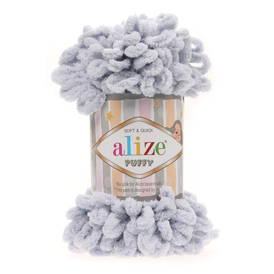 Пряжа Alize (Ализе) Puffy / уп.5 мот. по 100 г, 9м, 416 серый А