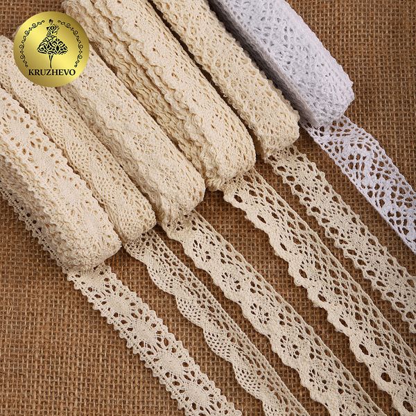 Набор вязаного кружева Kruzhevo №3 цв.микс (6 дизайнов по 4,5м)