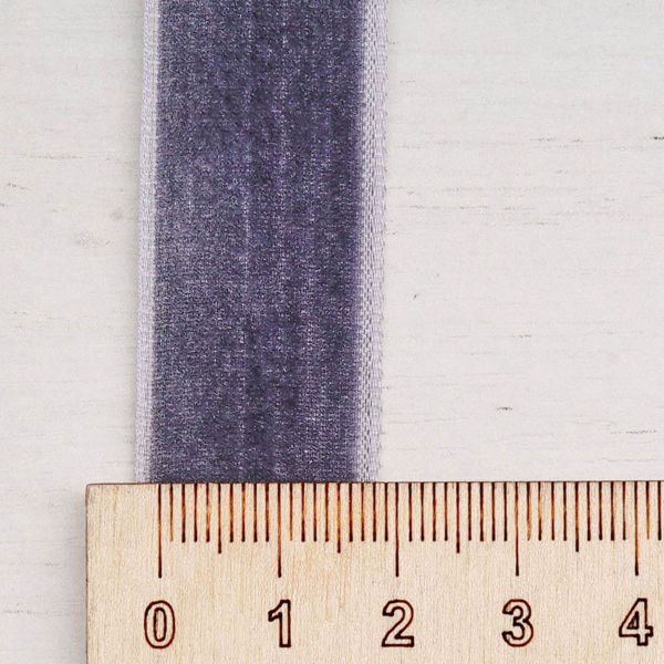 Лента бархатная (тесьма) 20.0 мм / 32.9±2 метров, 0081-1901, 189 серо-голубой