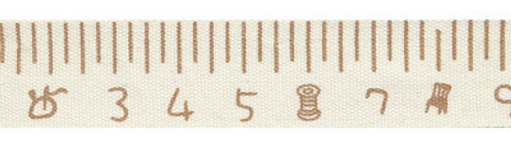 Лента хлопок с рисунком 16 мм / 5 шт по 3 метра, L2 001/060 Сантиметр, коричневый, CLP-161 Gamma