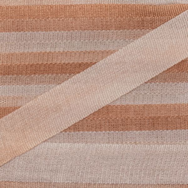 Лента (тесьма) шелковая 7.0 мм / 9.1±0.5 метров, M033 бл.бежевый/желто-коричневый, Gamma SRM-7