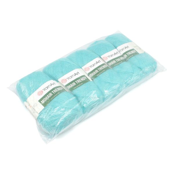 Пряжа YarnArt (ЯрнАрт) Mohair trendy / уп.5 мот. по 100 г, 220м, 142 голубой