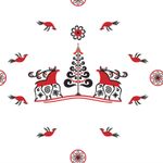 Ткань для пэчворка Peppy Мезенские узоры, отрез 50х50 см, 135 г/м², МУ-16 белый, Peppy