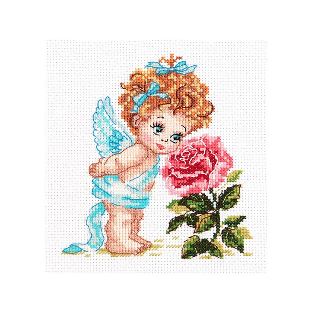 Набор для вышивания нитками Чудесная игла, Ангел нашего счастья, 12х14 см