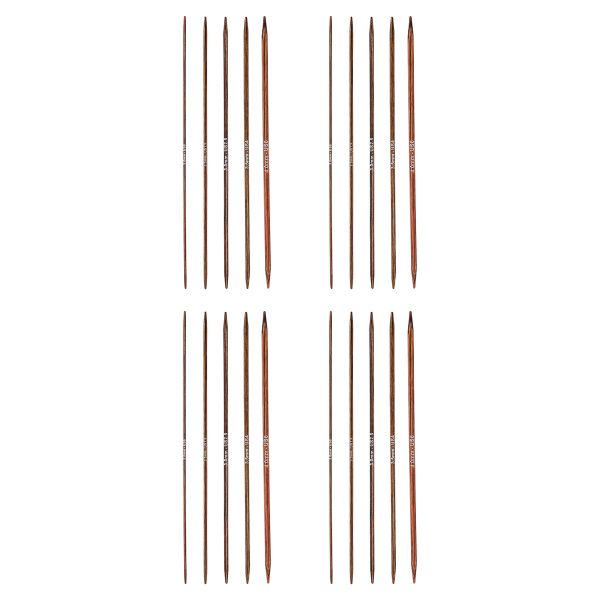 Набор чулочных спиц Knit Pro Ginger Cubics, 15см, 5 пар (2-4мм), ламинированная береза