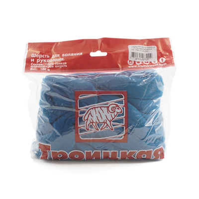 Шерсть для валяния Троицкая тонкая 1х100 г (до 23 мкр), 1178 св. морская волна