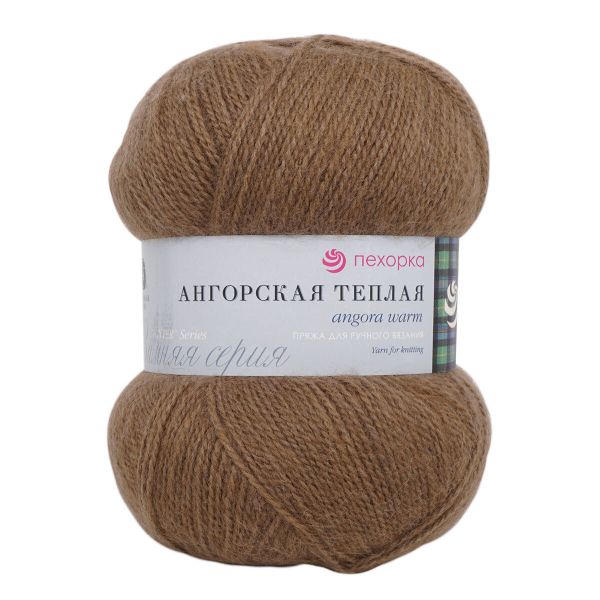 Пряжа Пехорка Ангорская теплая / уп.5 мот. по 100 г, 480 м, 701-Какао