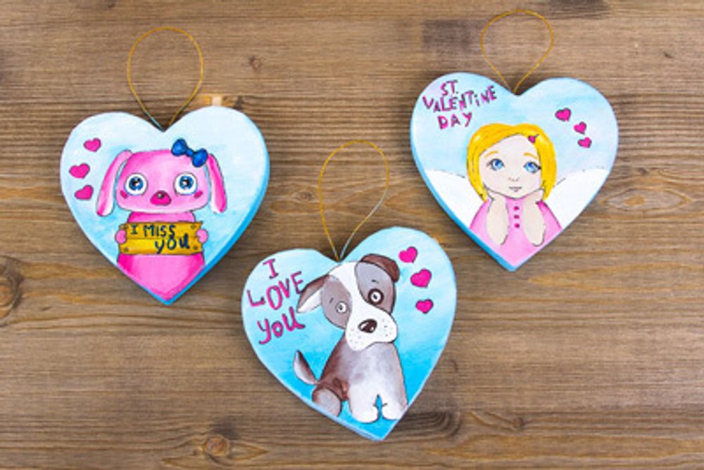 Заготовка из папье-маше Фигурка, 3 шт, 07 сердце, 10.2x8.9x1.2, PAM-109 Love2art