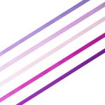 Набор атласных лент 5 цветов по 6.0 мм / 23 метра, фиолетовый микс