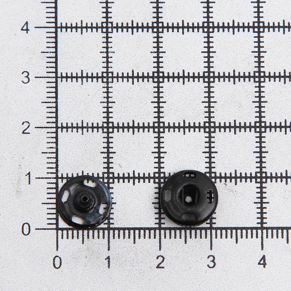 Кнопка пришивная металл ⌀12.0 мм, черный, 6 шт, Pony