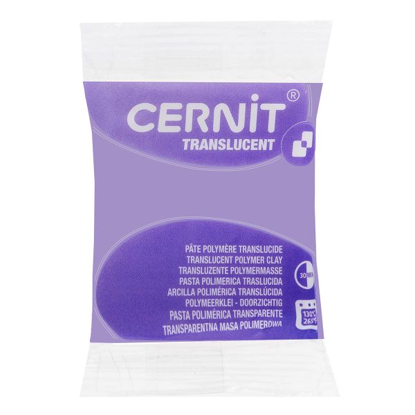 Полимерная глина запекаемая Cernit Translucent прозрачный, 56 г, 900 фиолетовый