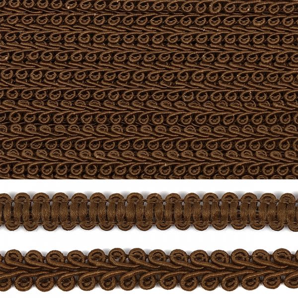 Тесьма Шанель плетеная 12 мм, 0384-0018 цв.30 коричневый уп.9м